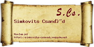 Simkovits Csanád névjegykártya