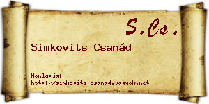 Simkovits Csanád névjegykártya