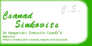 csanad simkovits business card